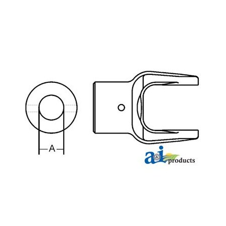 A & I Products Implement Yoke, Round Bore 35mm w/ 13mm Pin Hole 4" x6" x3" A-BP211054951-A